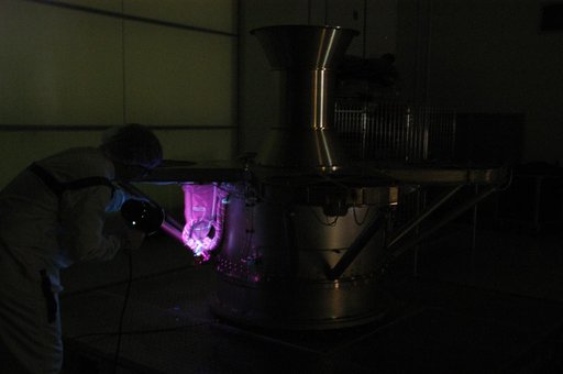Inspection work on THEMIS at Astrotech
