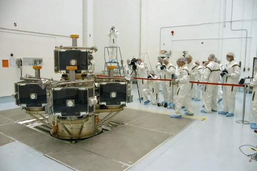 Moving THEMIS to a spin table for testing at Astrotech