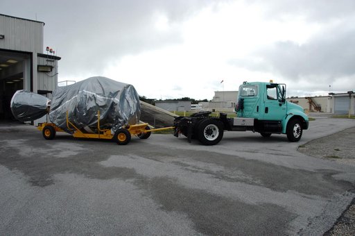 Delta II Second stage being moved to the pad