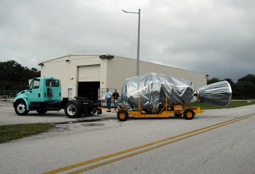 Delta II Second stage being moved to the pad
