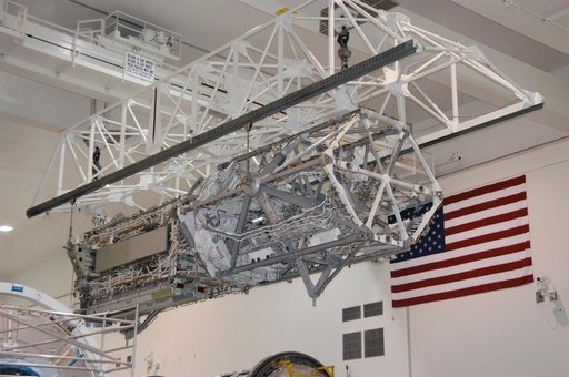 S3/S4 Integrated Truss being moved into the Space Shuttle Payloa