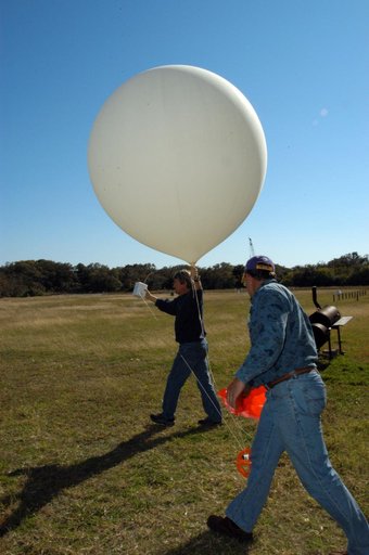 Launching a Weather Balloon to check conditions for the THEMIS L