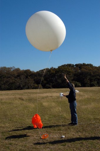 Launching a Weather Balloon to check conditions for the THEMIS L