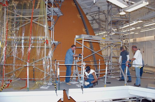 Repairing the damage to Atlantis' External Tank