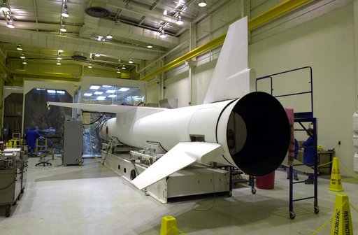 The third stage of the Orbital Sciences Pegasus XL rocket is bei