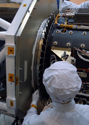 The third stage of the Orbital Sciences Pegasus XL rocket is bei