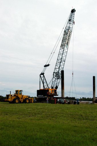 Large Crawler Crane for new lightning protection system