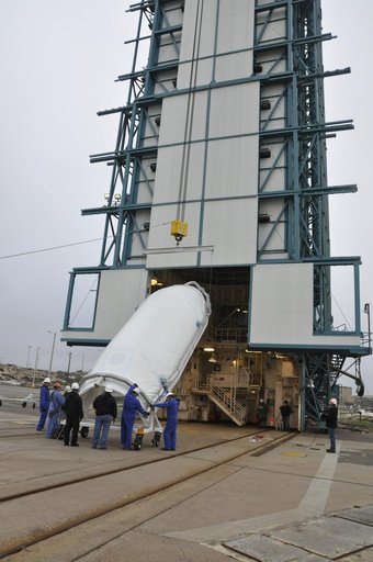 OCO-2: Hoisting the Fairing Halves up the MST