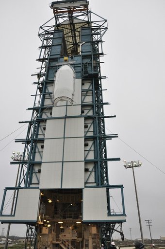 OCO-2: Hoisting the Fairing Halves up the MST