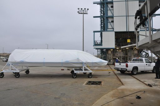 OCO-2: Hoisting the Fairing Halves up the MST