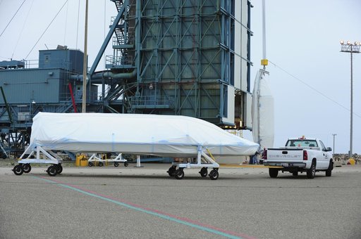 OCO-2 Fairings being hoisted into MST