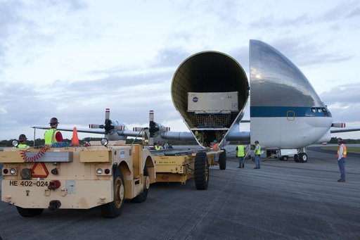 Orion EM-1 Heat Shield Offload, Transport, and Lift