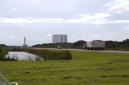 Orion EM-1 Heat Shield Offload, Transport, and Lift