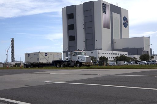 Orion EM-1 Heat Shield Offload, Transport, and Lift