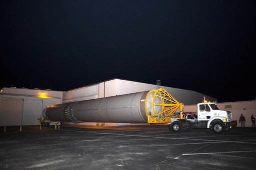 GOES-R Atlas V Transport from ASOC to VIF; Lift to Vertical on S