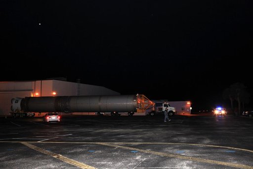 GOES-R Atlas V Transport from ASOC to VIF; Lift to Vertical on S