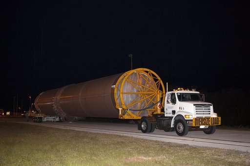 GOES-R Atlas V Transport from ASOC to VIF; Lift to Vertical on S