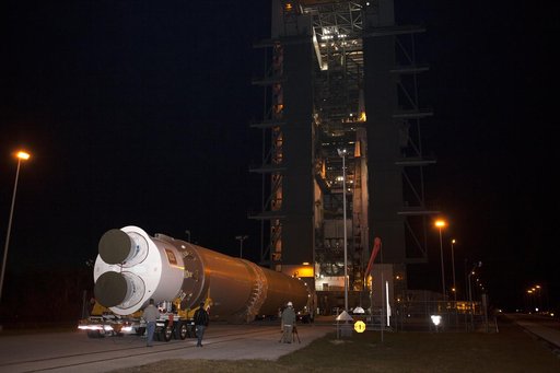 GOES-R Atlas V Transport from ASOC to VIF; Lift to Vertical on S