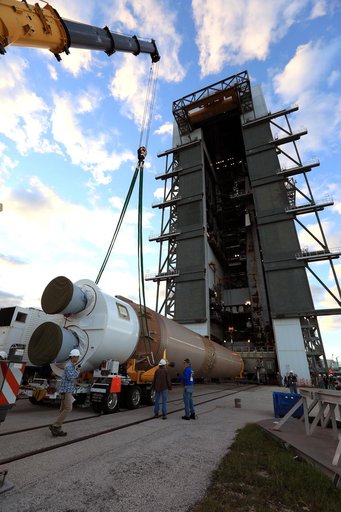 GOES-R Atlas V Transport from ASOC to VIF; Lift to Vertical on S