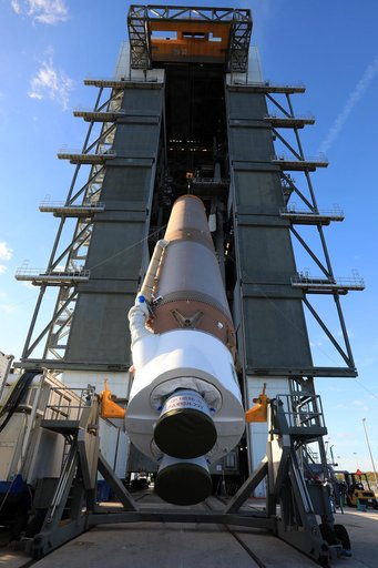 GOES-R Atlas V Transport from ASOC to VIF; Lift to Vertical on S