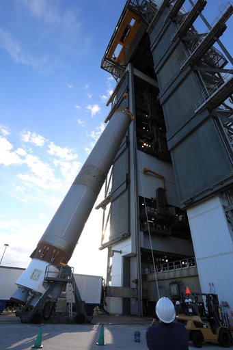 GOES-R Atlas V Transport from ASOC to VIF; Lift to Vertical on S