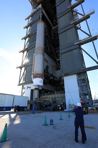 GOES-R Atlas V Transport from ASOC to VIF; Lift to Vertical on S