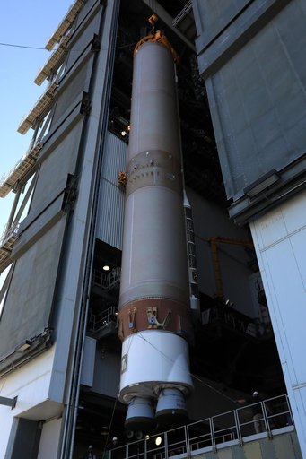 GOES-R Atlas V Transport from ASOC to VIF; Lift to Vertical on S