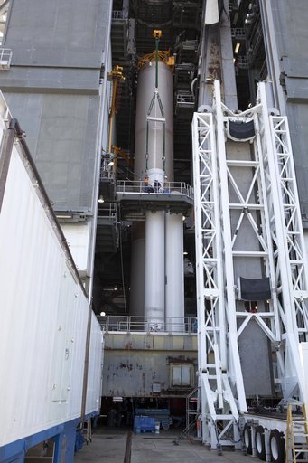 GOES-R Atlas V Solid Rocket Motor (SRM) Lift and Mate