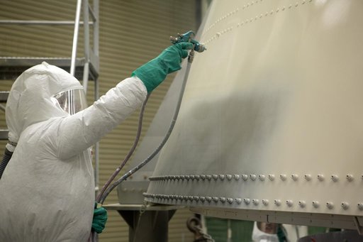 Orion EM-1 Booster Preps - Aft Skirt Preps/Painting
