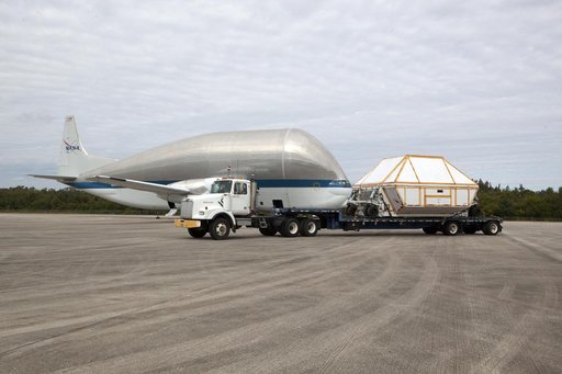 Orion Crew Module Structural Test Article Transport from SLF to