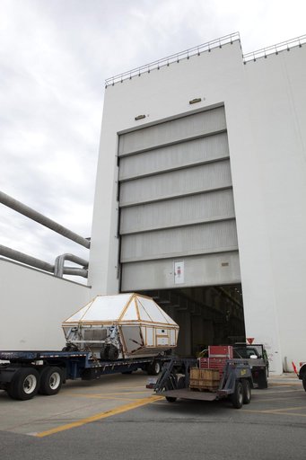 Orion Crew Module Structural Test Article Transport from SLF to