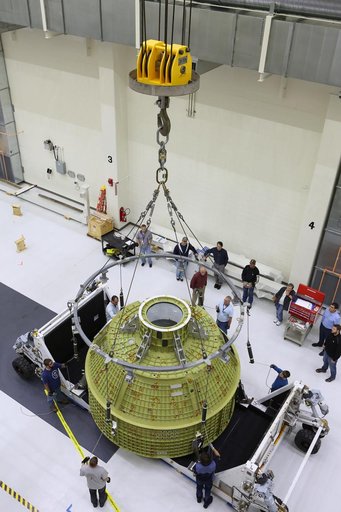 Orion EM-1 Crew Module Structural Test Article Move to Birdcage