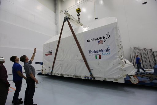 OA-7 Cargo Module Move from Airlock to Highbay