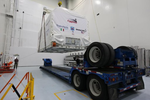 OA-7 Cargo Module Move from Airlock to Highbay