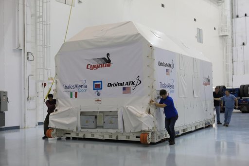 OA-7 Cargo Module Move from Airlock to Highbay