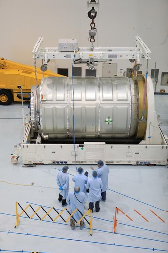 OA-7 Cargo Module Move to Work Stand