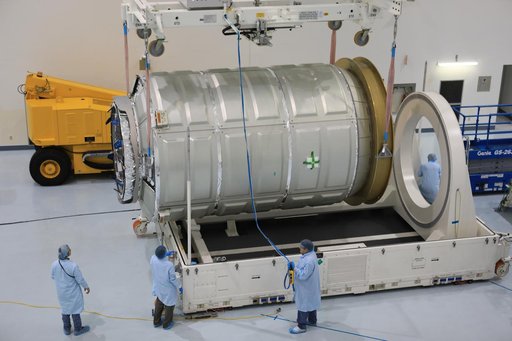 OA-7 Cargo Module Move to Work Stand
