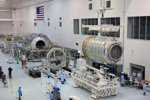 OA-7 Cargo Module Move to Work Stand