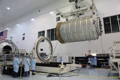 OA-7 Cargo Module Move to Work Stand