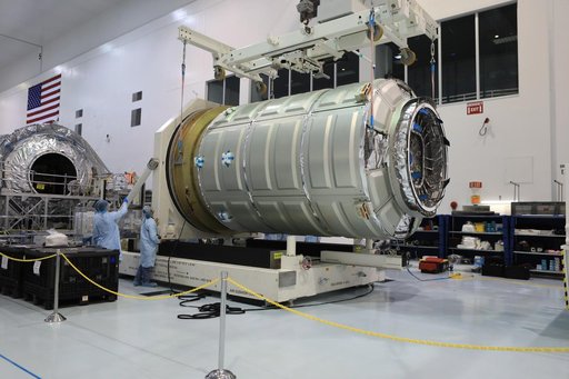 OA-7 Cargo Module Move to Work Stand