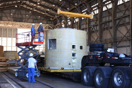 Orion EM-1 LH Forward Skirt Arrival and Offload