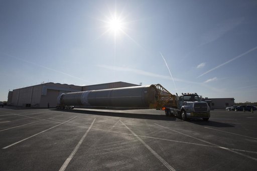 OA-7 Atlas V Booster Arrival and Offload