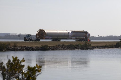 OA-7 Atlas V Booster Arrival and Offload
