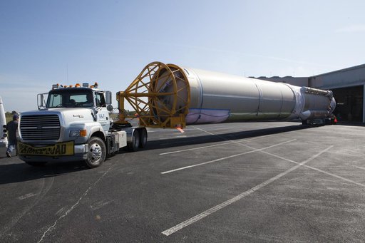 OA-7 Atlas V Booster Arrival and Offload
