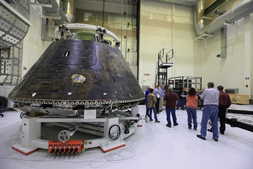 EFT-1 Crew Module preparations to move to KSC Visitor Complex