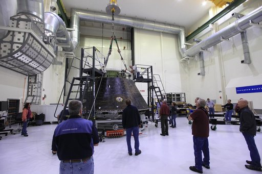 EFT-1 Crew Module preparations to move to KSC Visitor Complex