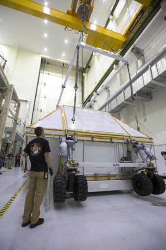 Orion EM-1 Crew Module Structural Test Article Prepped for Trans