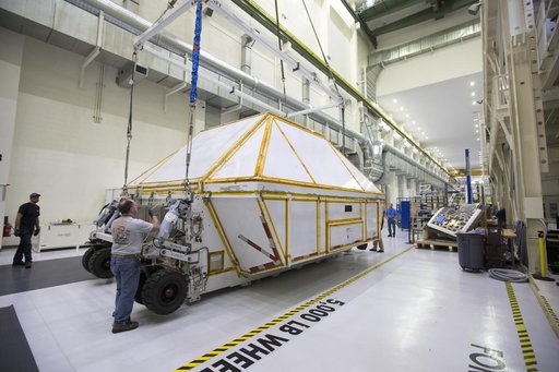 Orion EM-1 Crew Module Structural Test Article Prepped for Trans