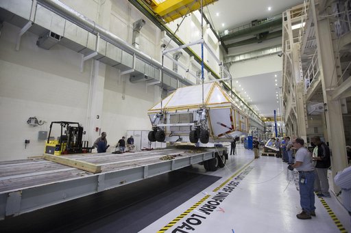 Orion EM-1 Crew Module Structural Test Article Prepped for Trans