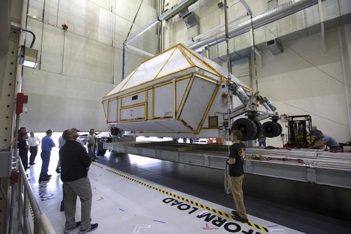 Orion EM-1 Crew Module Structural Test Article Prepped for Trans